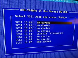SCSI BIOS上で認識されていることを確認